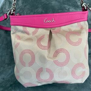 Coach Pink and Tan Bag with dual straps (shoulder & crossbody), Authentic NWOT